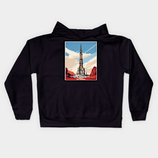 Scott Monument Edinburgh United Kingdom Vintage Travel Tourism Poster Kids Hoodie